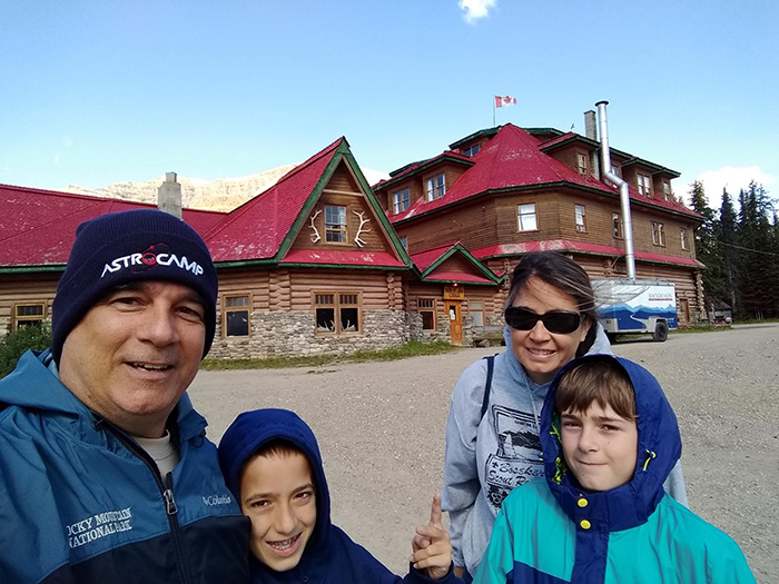 Simpson's Num-Ti-Jah Lodge at Bow Lake - DJ Peace Pic of Thomas Family Awesome Travel Blog